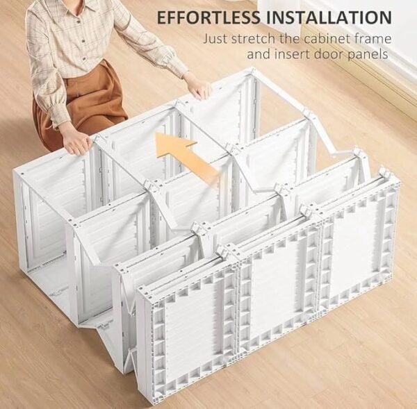 30 Portable Wardrobe Closet Organizer Large Capacity 20 Deep Plastic Armoire with Magnetic Doors