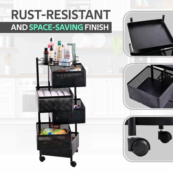 81dci6KX6sL._SX679_ Kitchenwell Round Multi-Purpose Rotatable Trolley Storage
