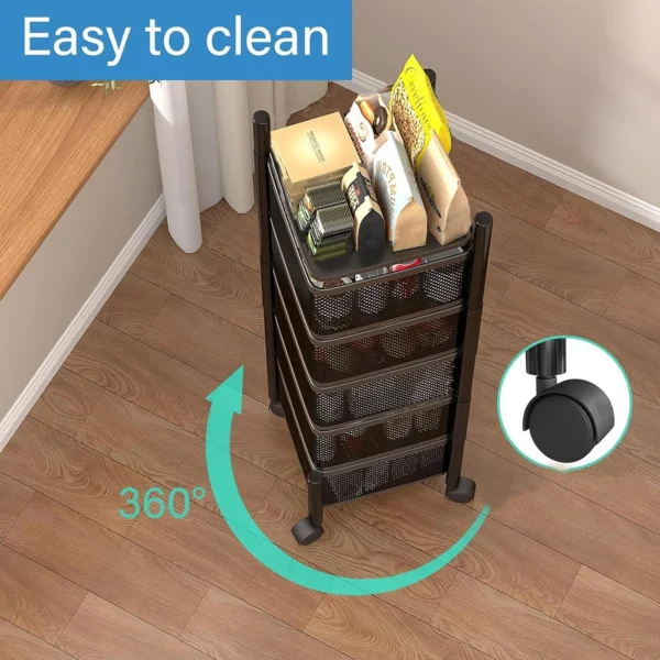 81mJ3Sp0nrL._SL1500_ Kitchenwell Round Multi-Purpose Rotatable Trolley Storage